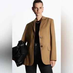 COS Wool Camel Blazer Relaxed Fit Women's Size 10